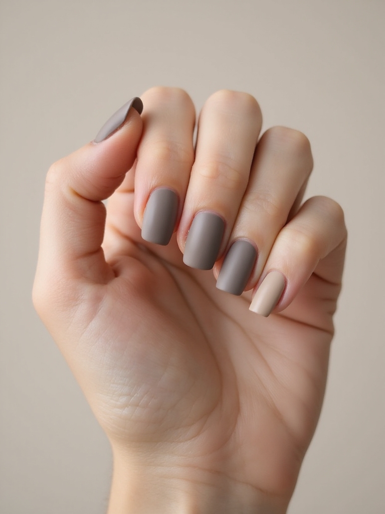 velvet matte neutral nails