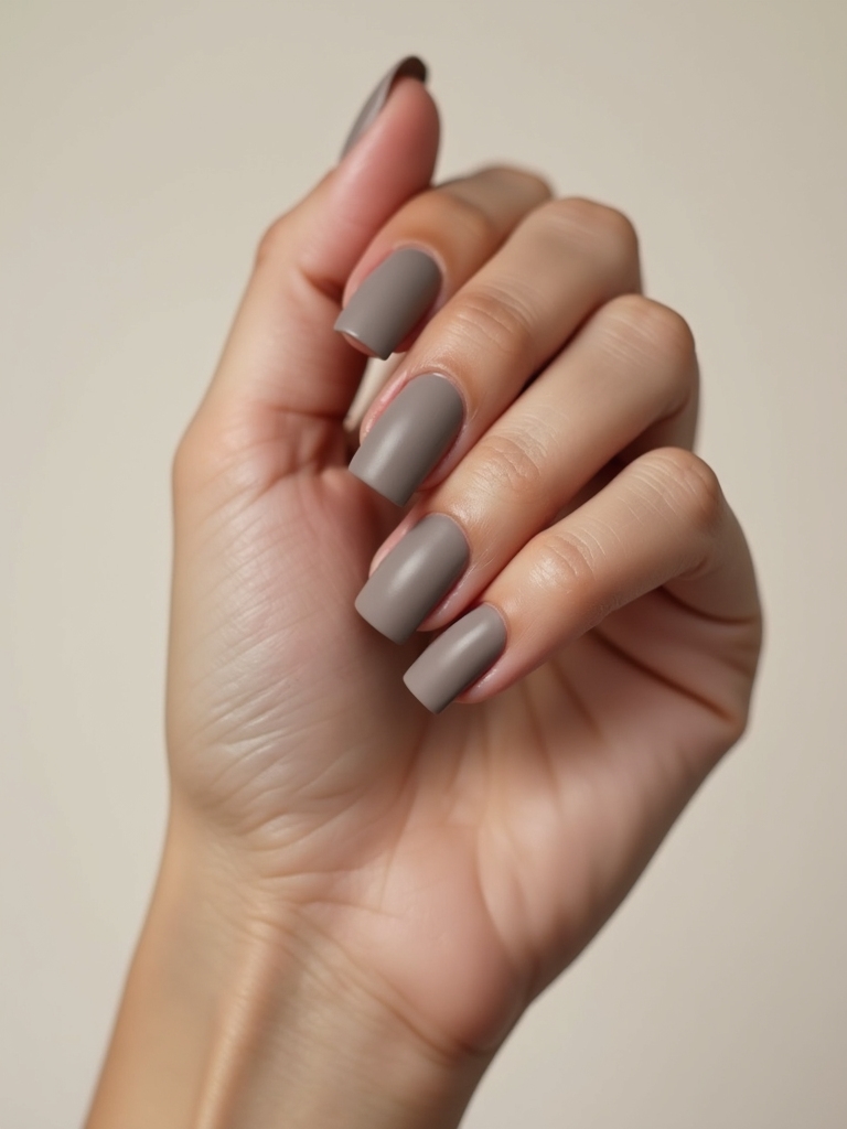 velvet matte taupe nails
