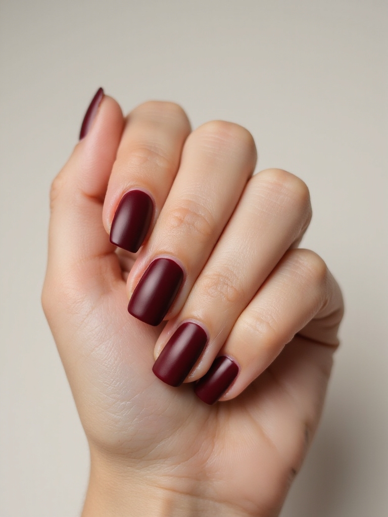 velvet oxblood matte nails