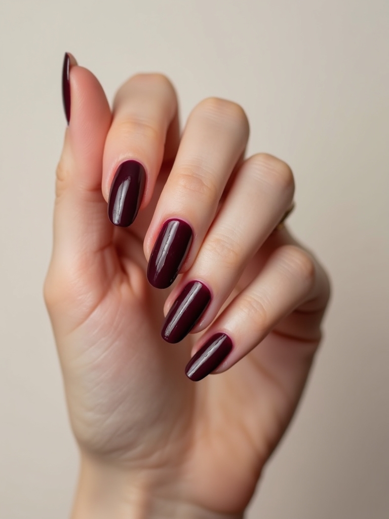 velvet oxblood ribbon manicure