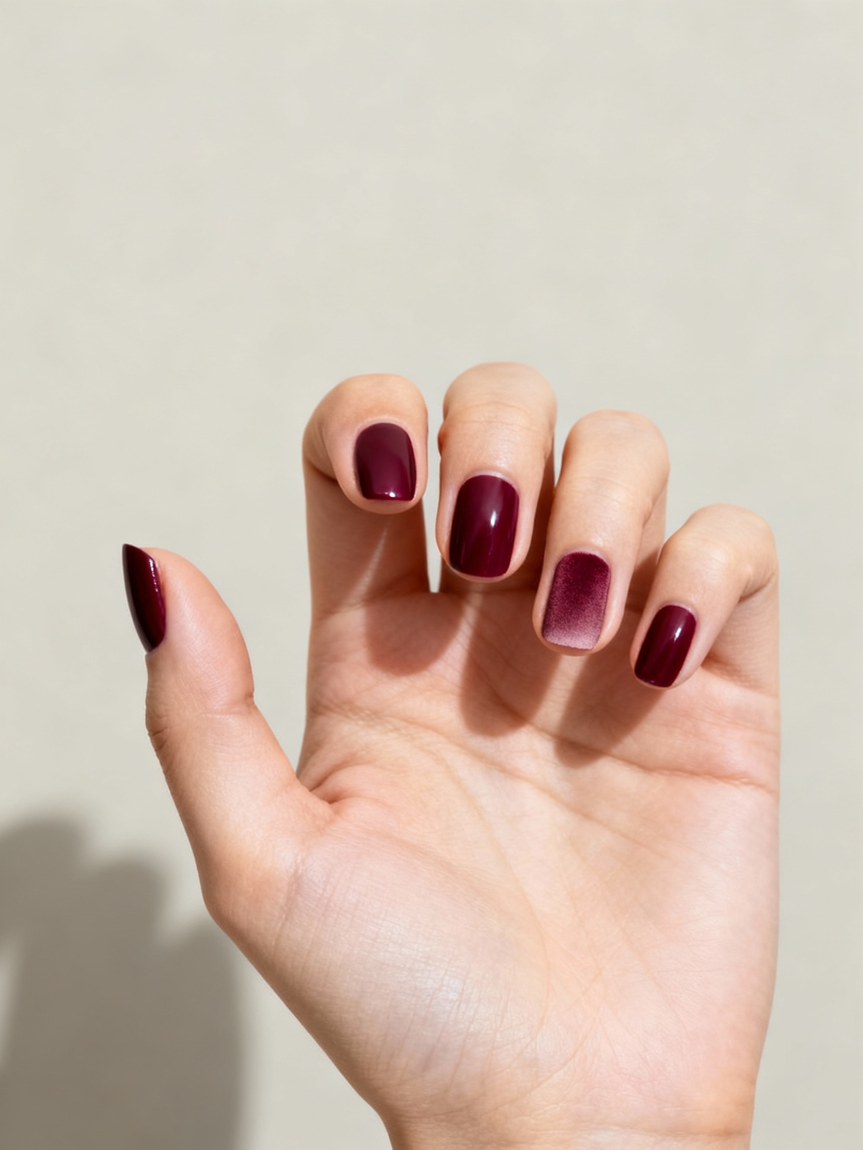 velvety black cherry almond nails