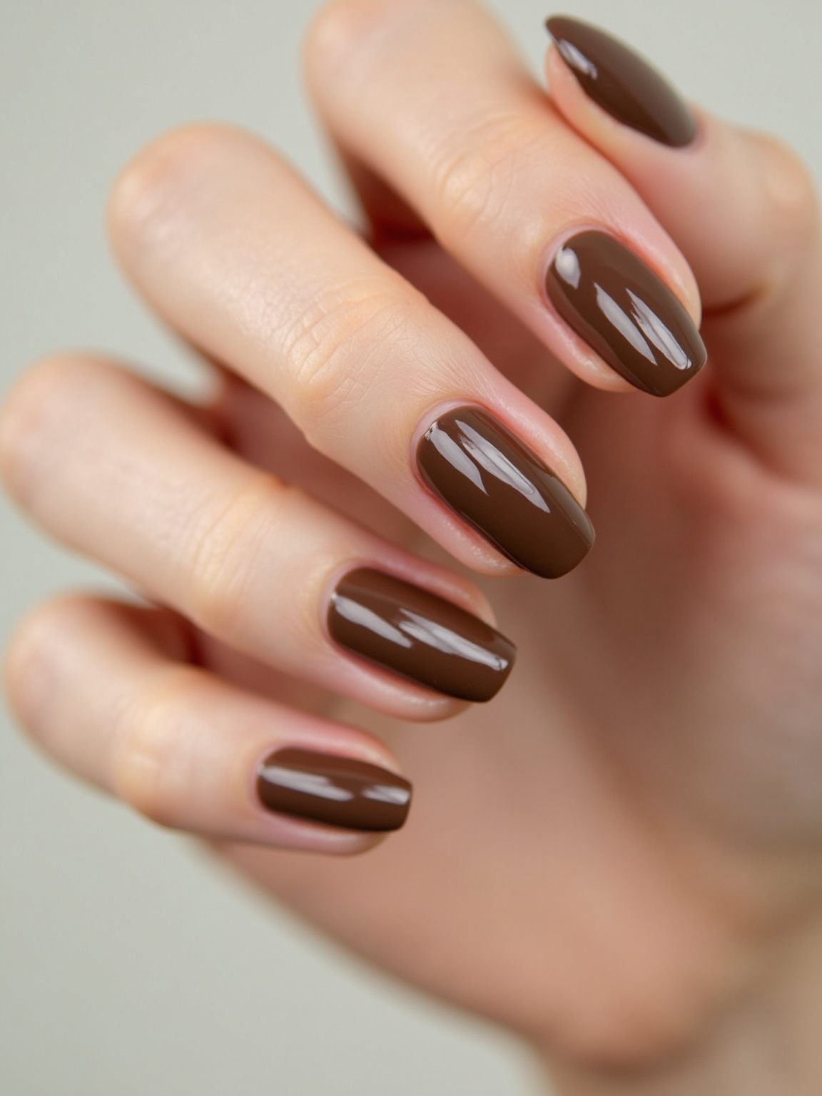 velvety creamy mid brown mani