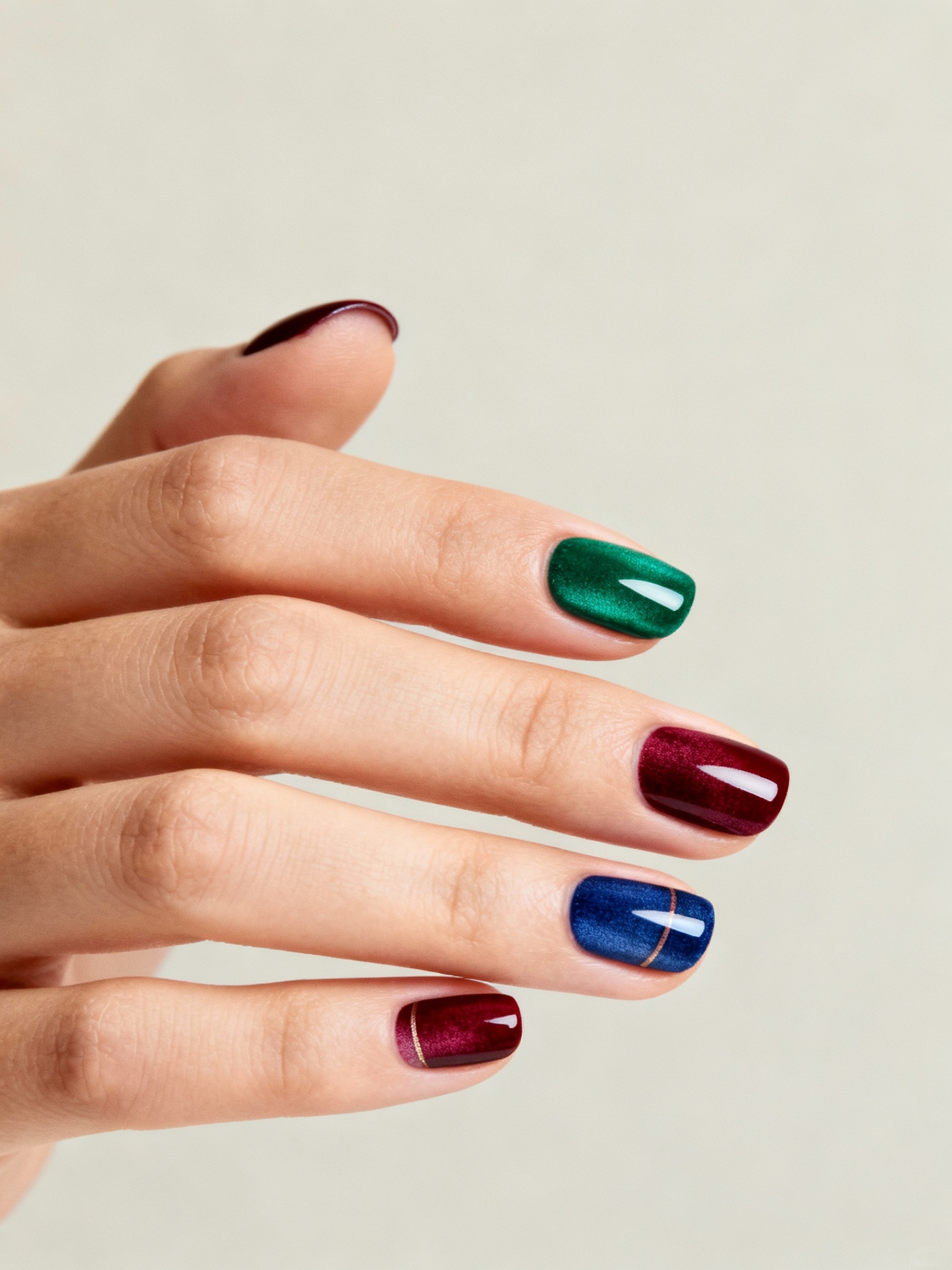 velvety jewel toned glossy toenails