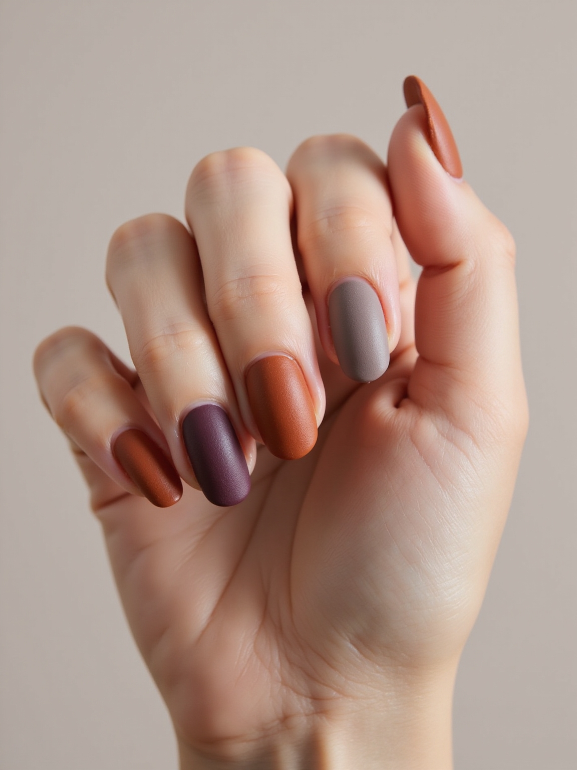 velvety matte cozy autumnal nails