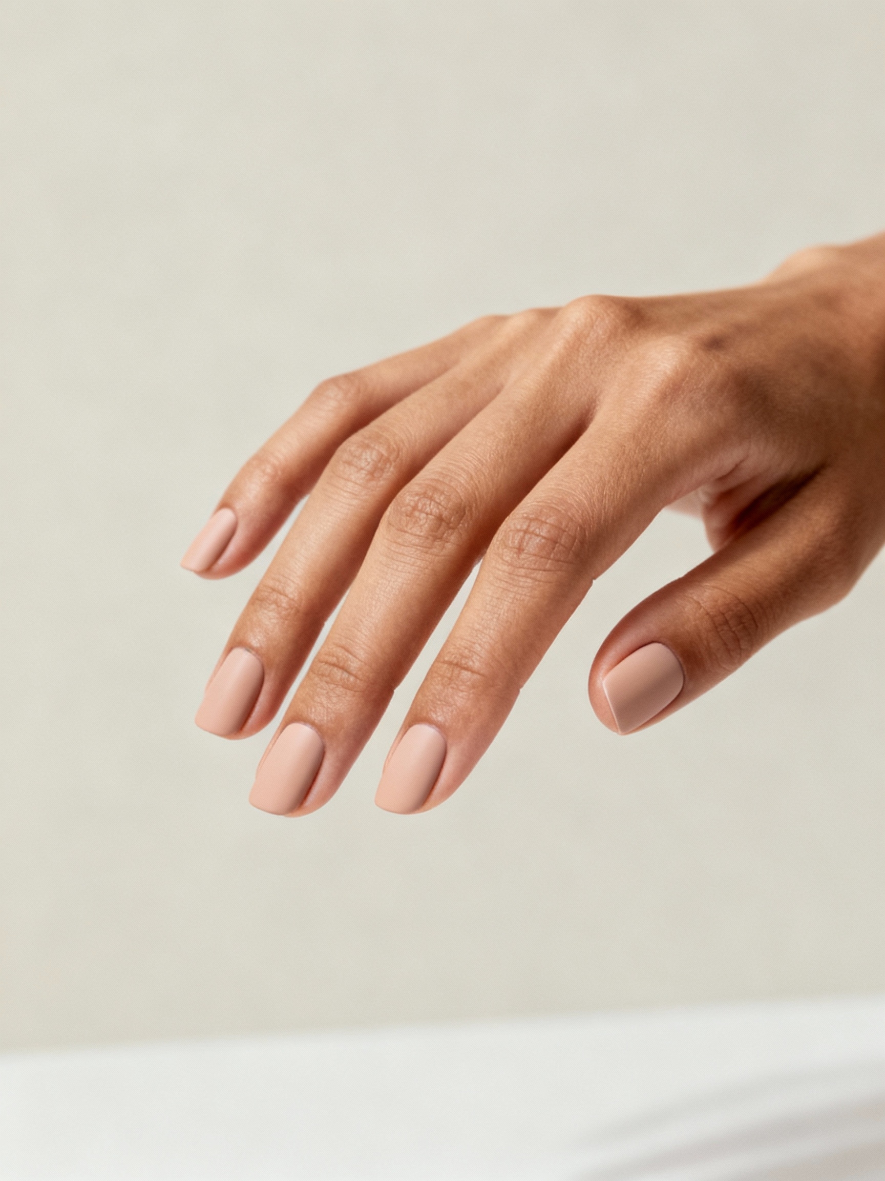 velvety matte nude manicure