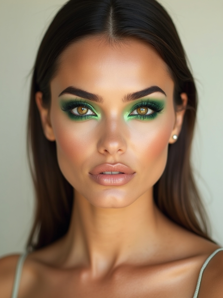 vibrant green eye makeup