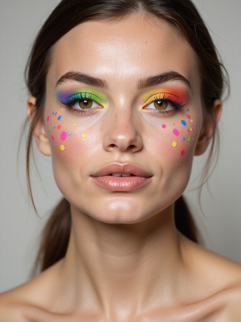 vivid gradient lashes with confetti