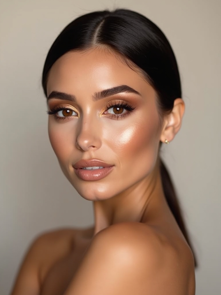 warm bronzed halo glow
