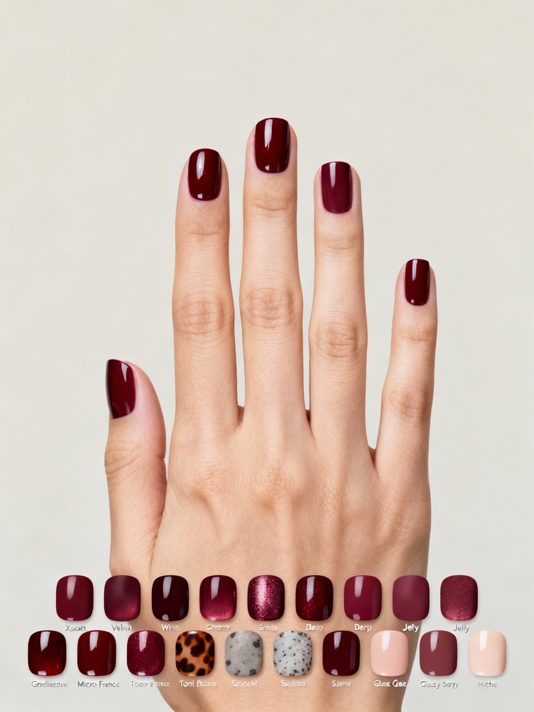 warm luxurious maroon nails