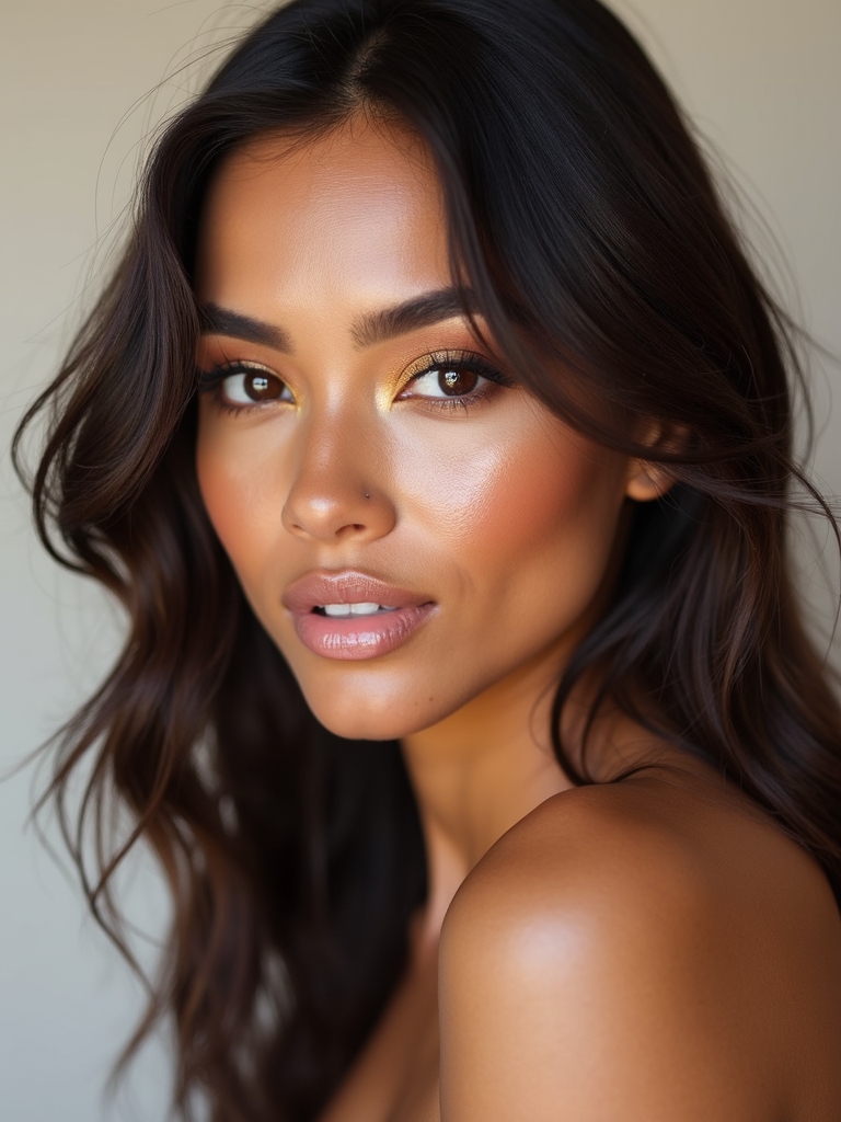 warm sunset metallic eyes