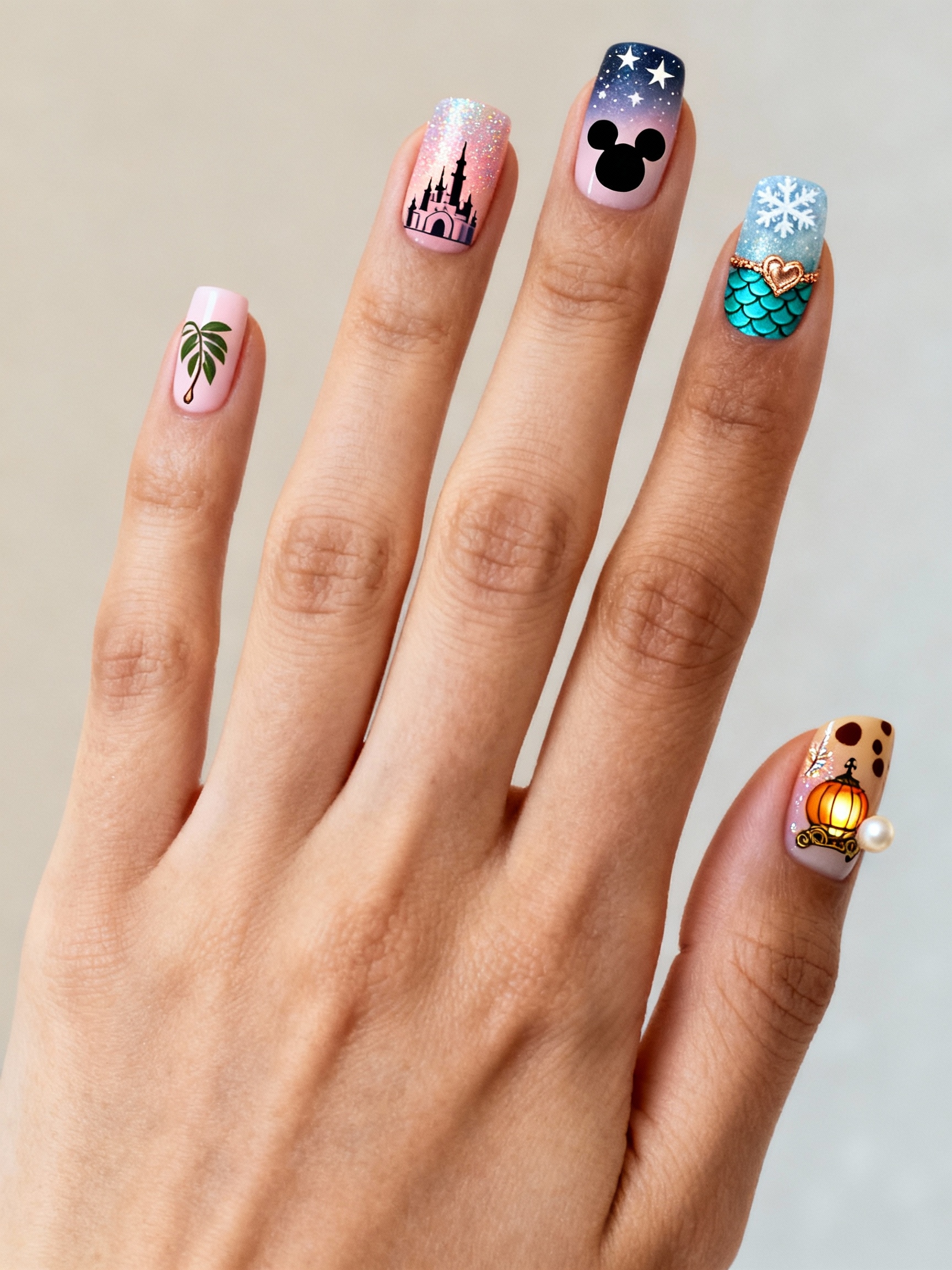 whimsical disney themed nail designs