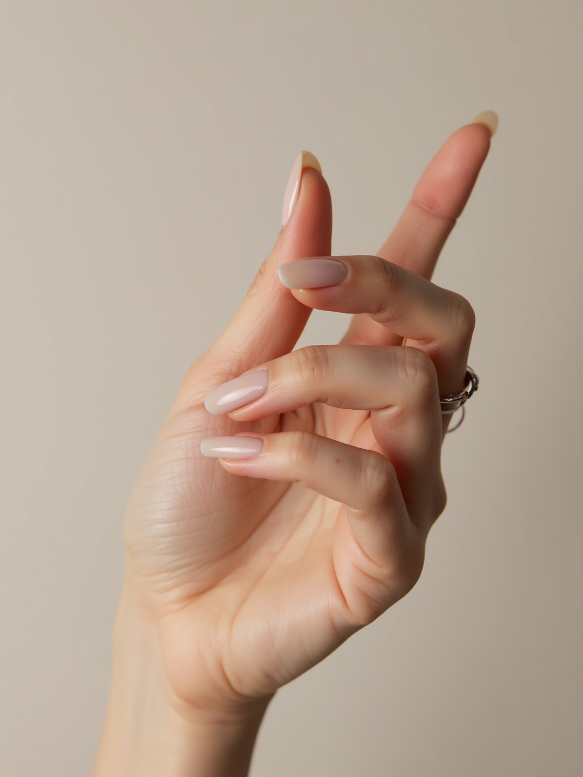 whisper thin nude beige tips