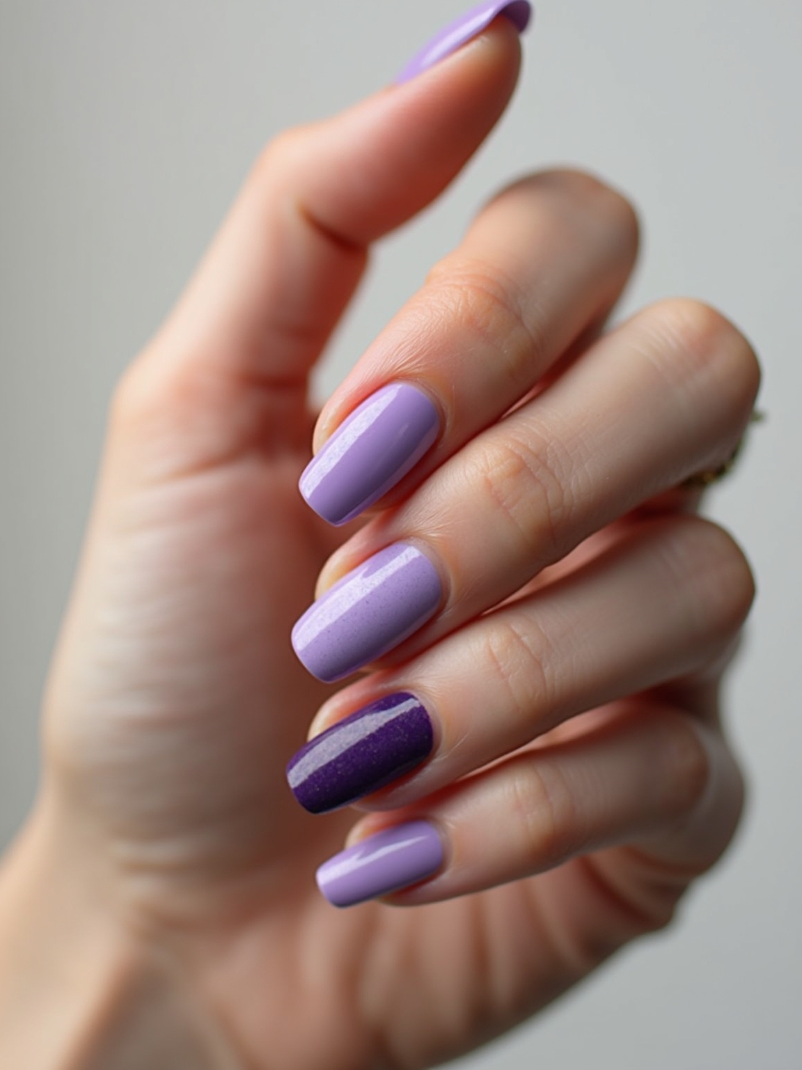 whispery lavender micro moon manicure