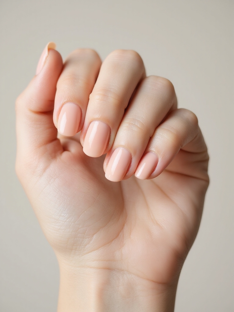 whispery peachy sheer manicure