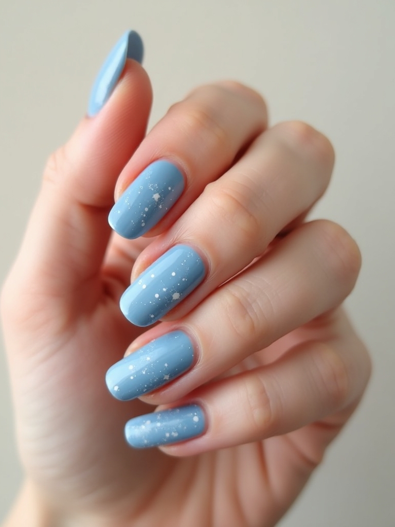 whispery sky blue holographic specks