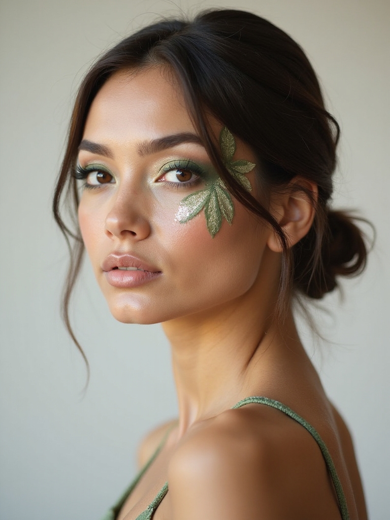 woodland inspired leafy green liner