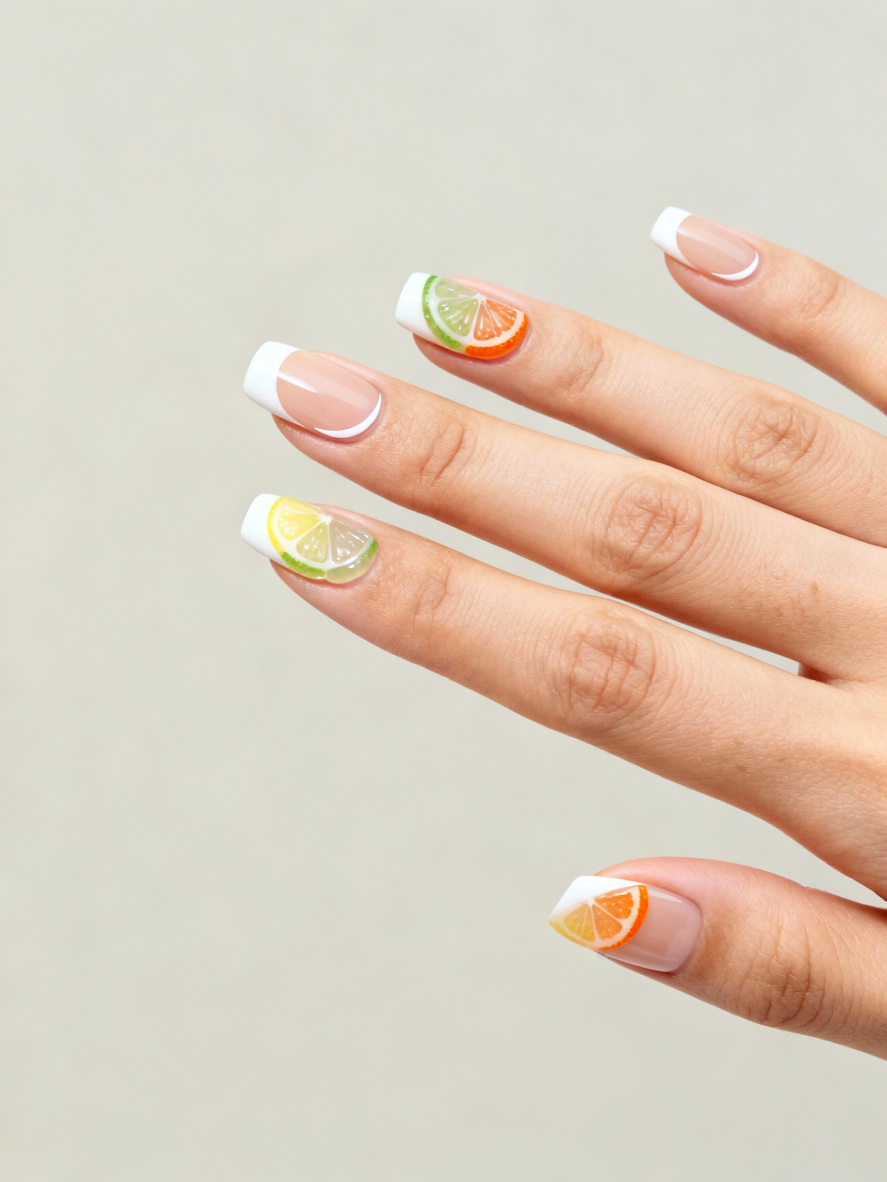 zesty citrus french tips