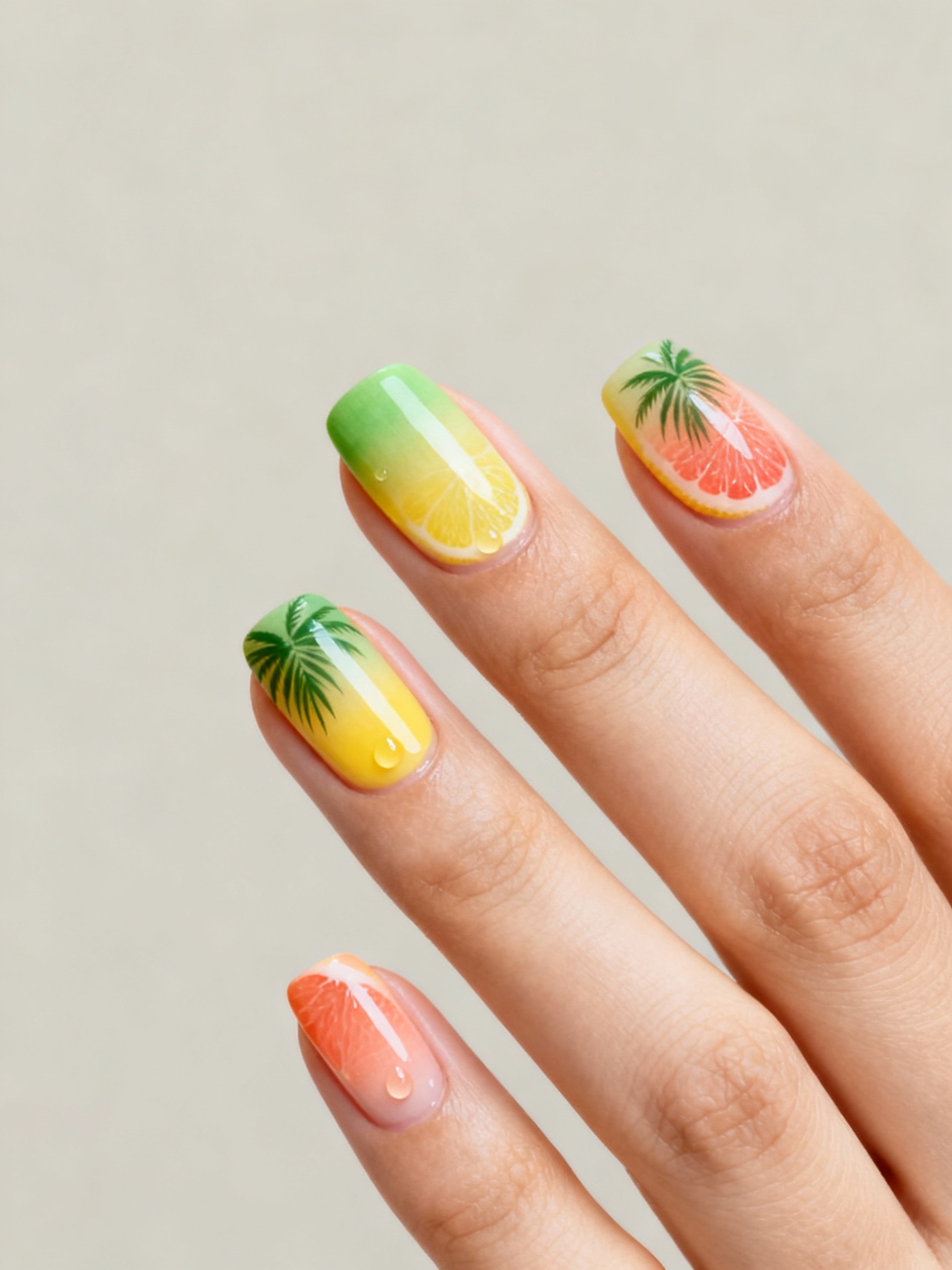 zesty citrus nail art